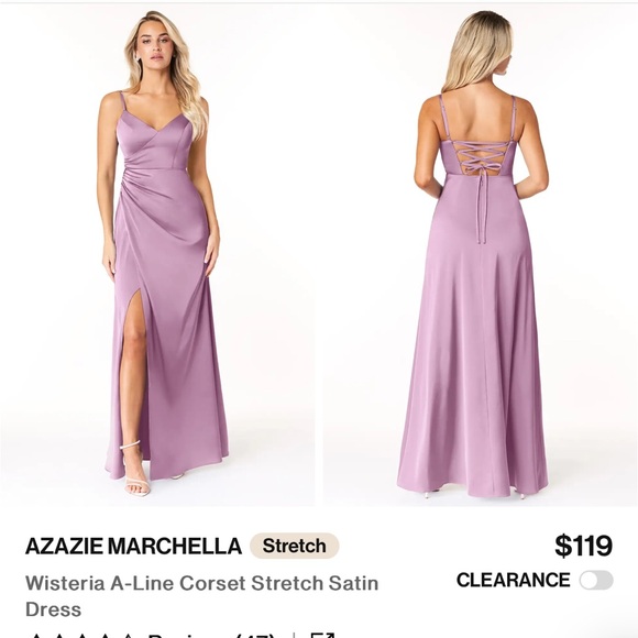 Azazie Dresses & Skirts - Azazie Satin Stretch Bridesmaid Dress